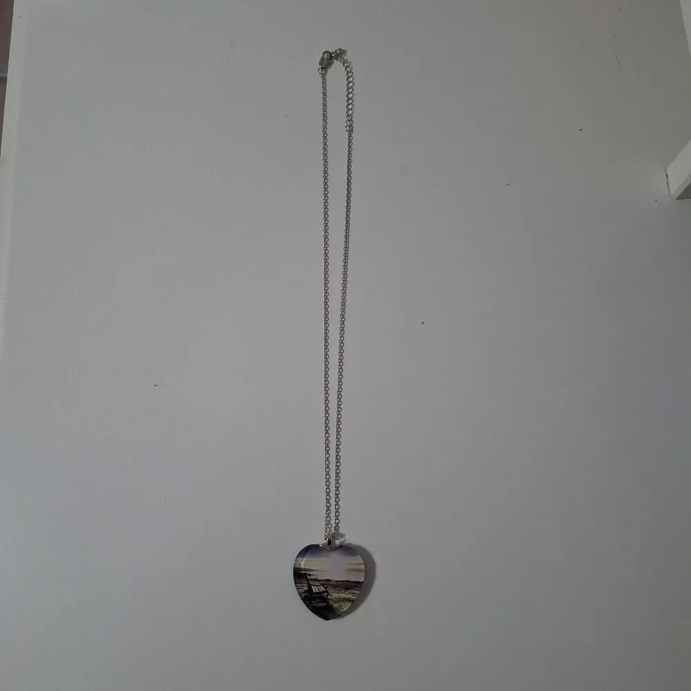 Heart Bench Scenic View Past Loved Ones Always Near Love Pendant Necklace Death